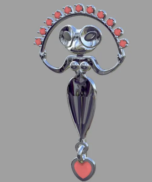 Sea diver silver brooch