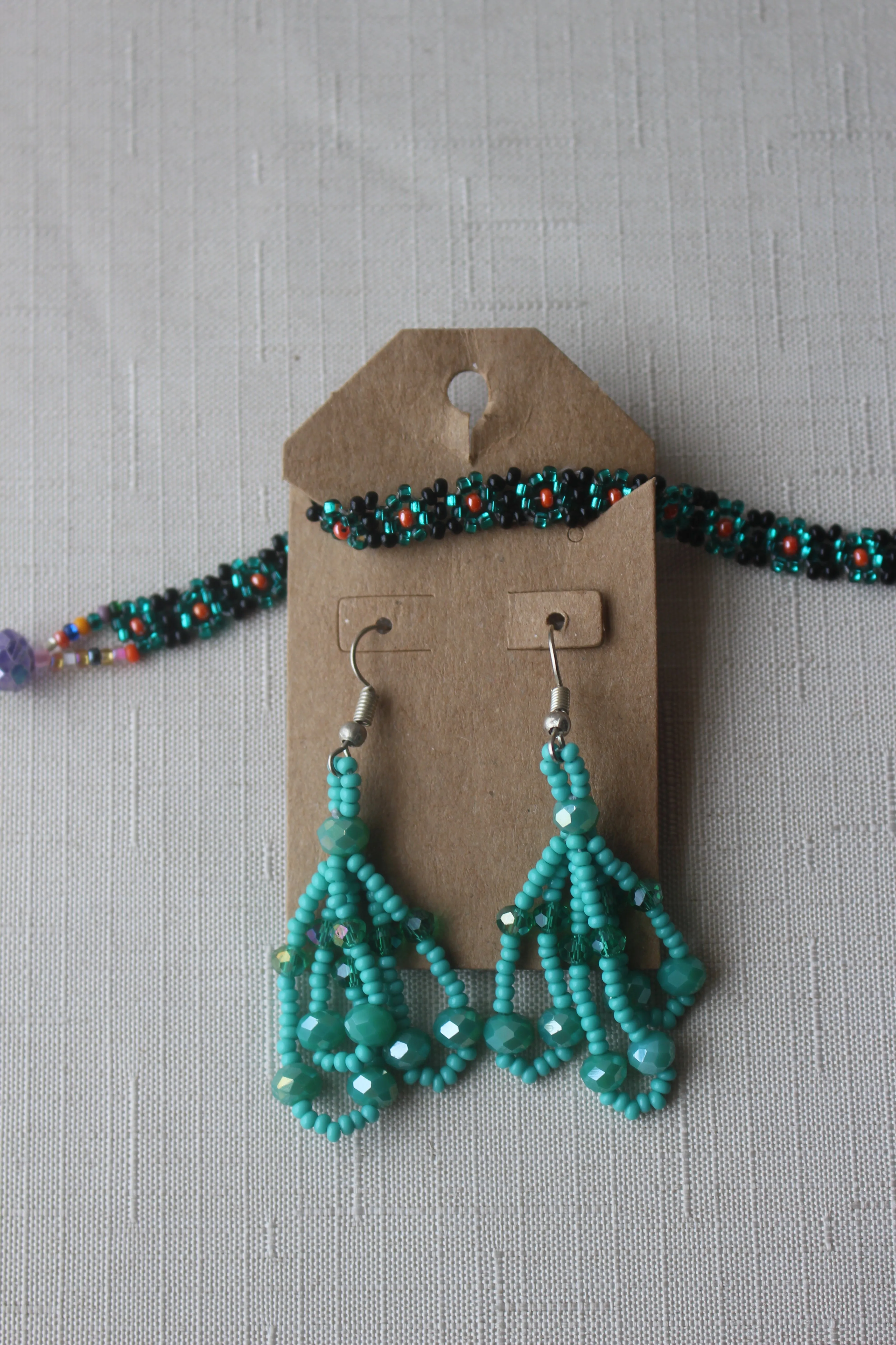 Set, Simple Flower Bracelet with earrings