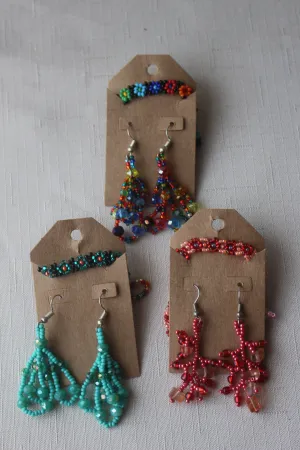 Set, Simple Flower Bracelet with earrings