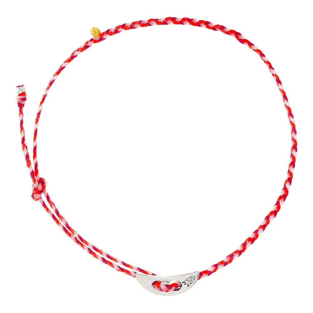 Signature 2mm Bracelet, Silver Moon in Neon Pink, Warm Pink & White