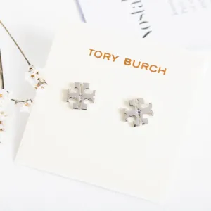 Silver Logo Stud Earrings