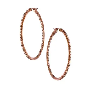 Simple Elegance Pink Diamond Large Hoops