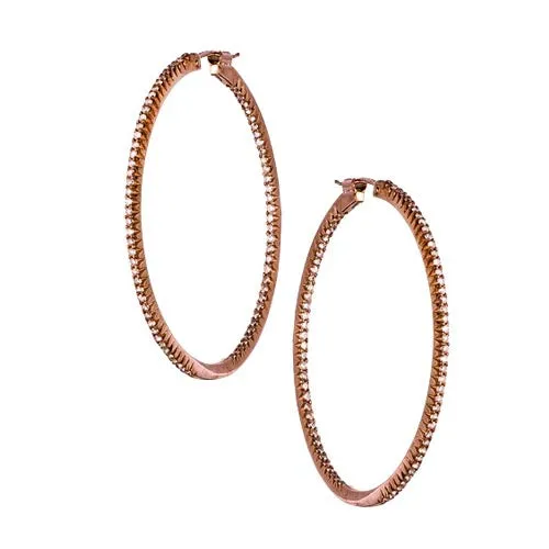 Simple Elegance Pink Diamond Large Hoops