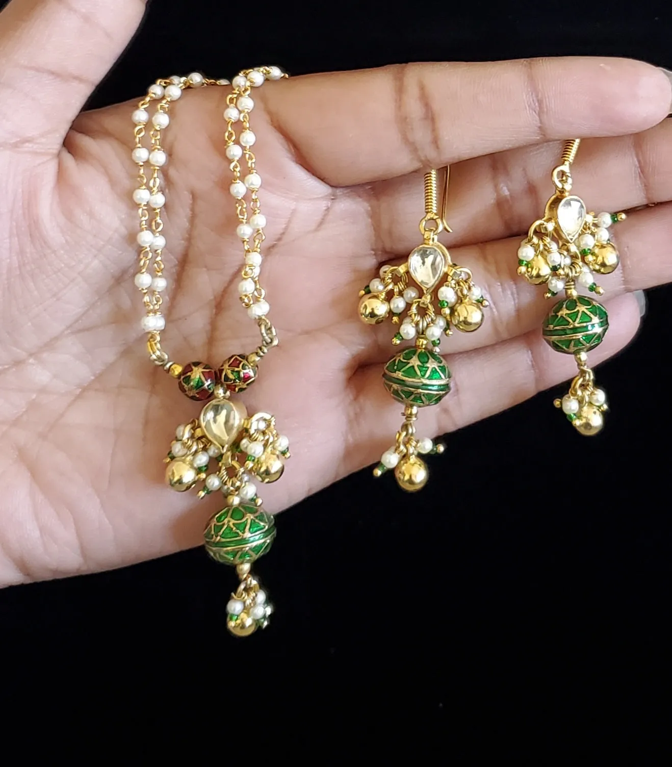 Simple Meena Pearl Chain Set RN107