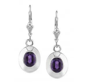 Simple Oval Stone Earrings