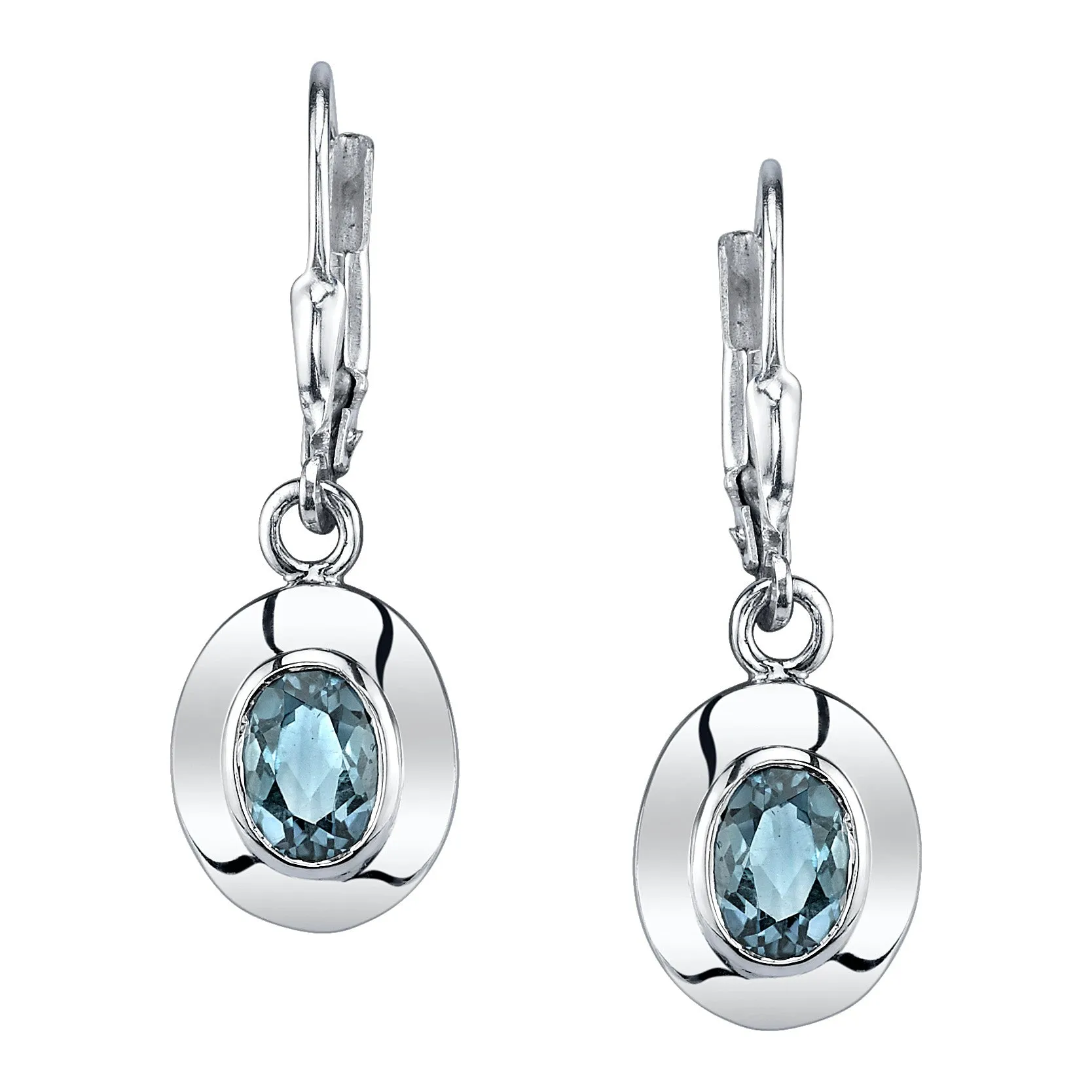 Simple Oval Stone Earrings
