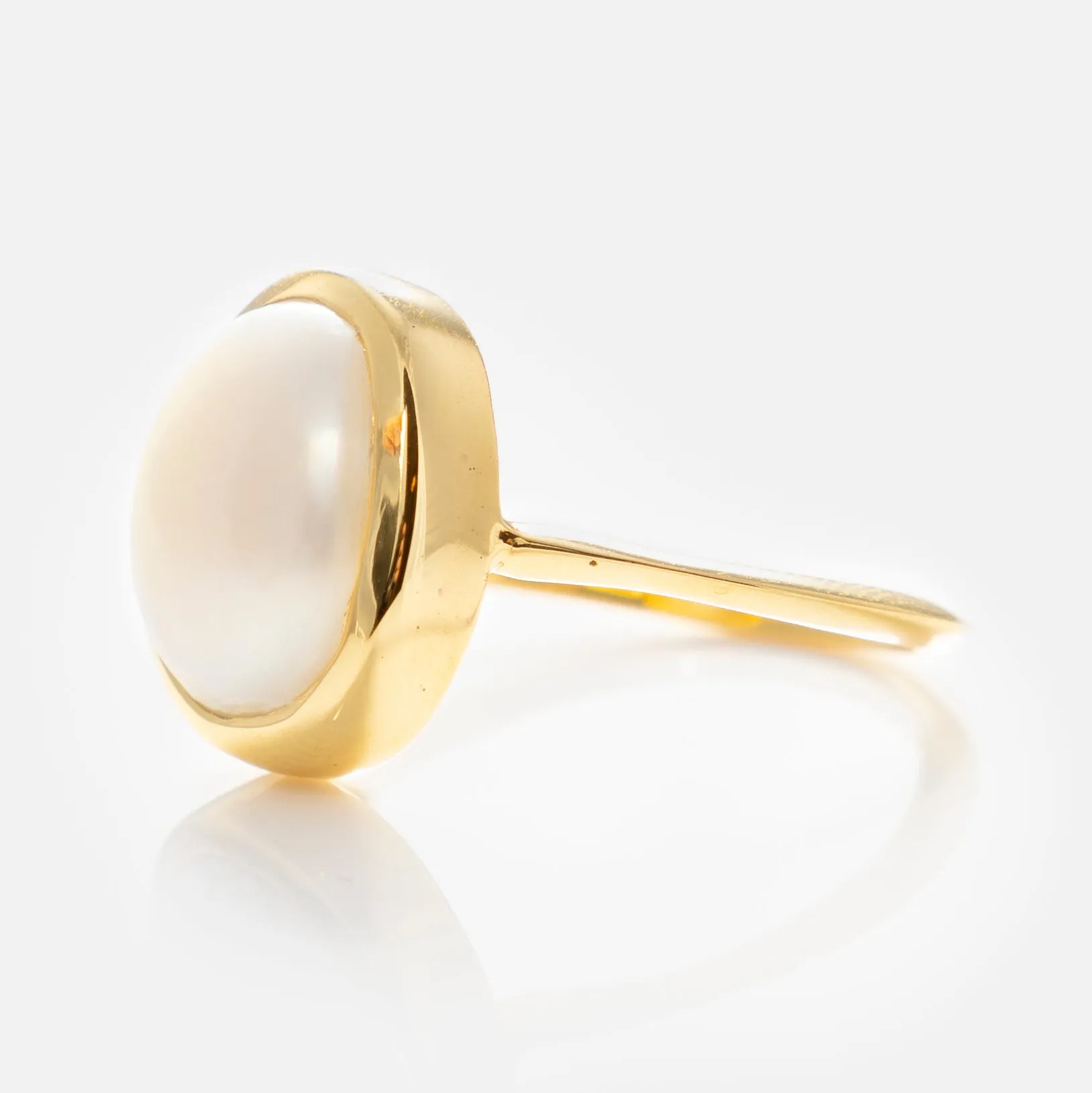 Simple Semi Precious Pearl Ring