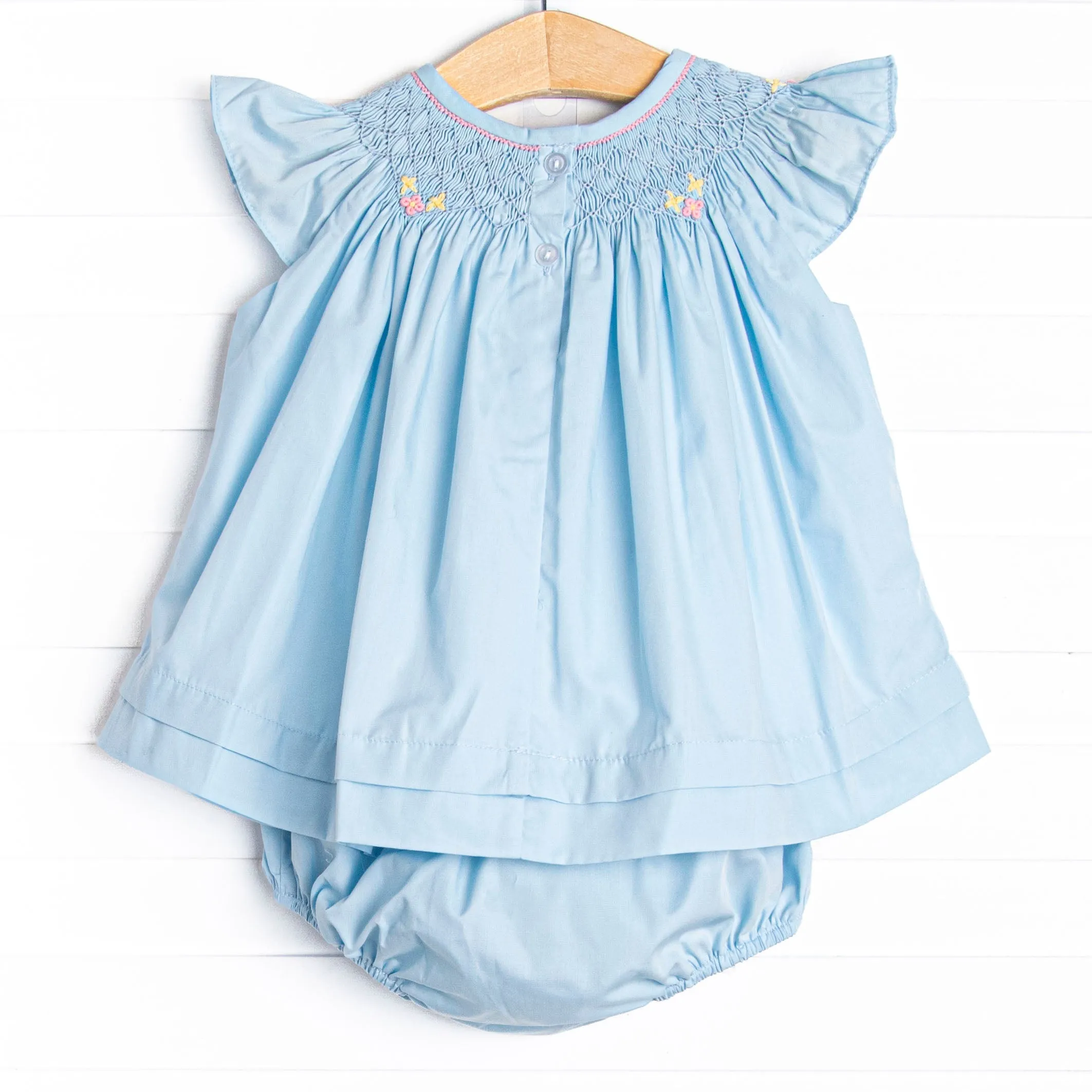 Simple Sprouts Smocked Diaper Set, Blue