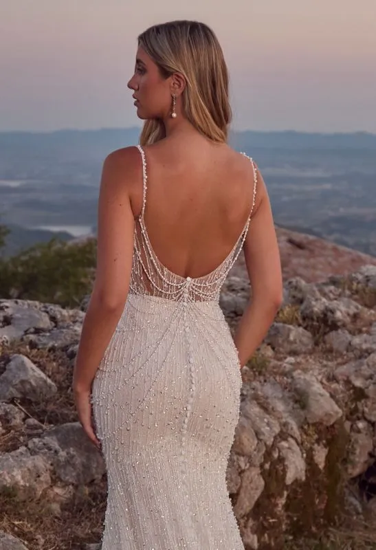Size 12 Calla Blanche 125104 Raquelle Ivory/Light Nude Gown