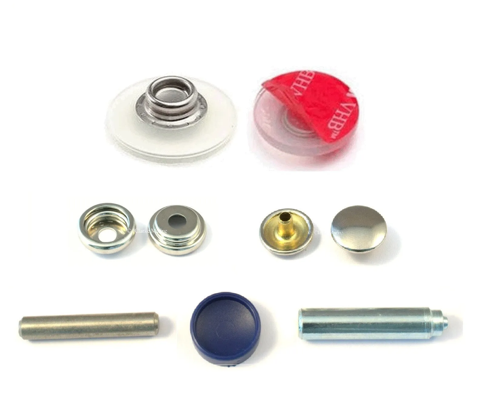 Snad YKK fastener self adhesive 25mm clear flexi stud kit