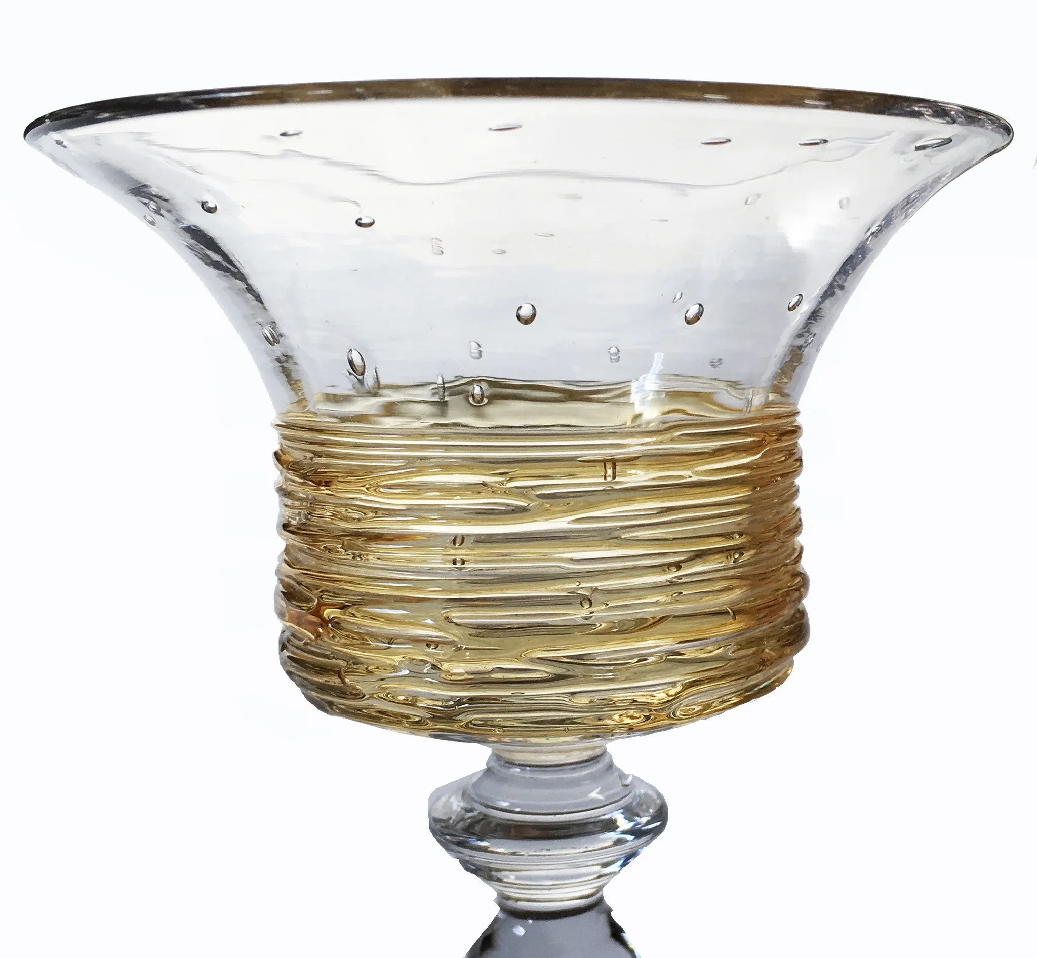 SOLD American  H.C. Fry Glass Set of 14 Cordial Glasses with Gold Threads