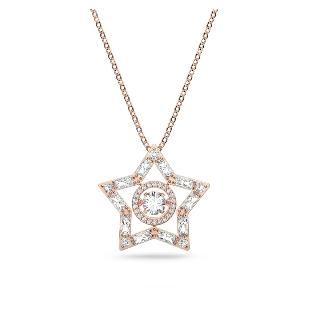Stella Pendant, Star, White, Rose-gold Tone Plated 5617766