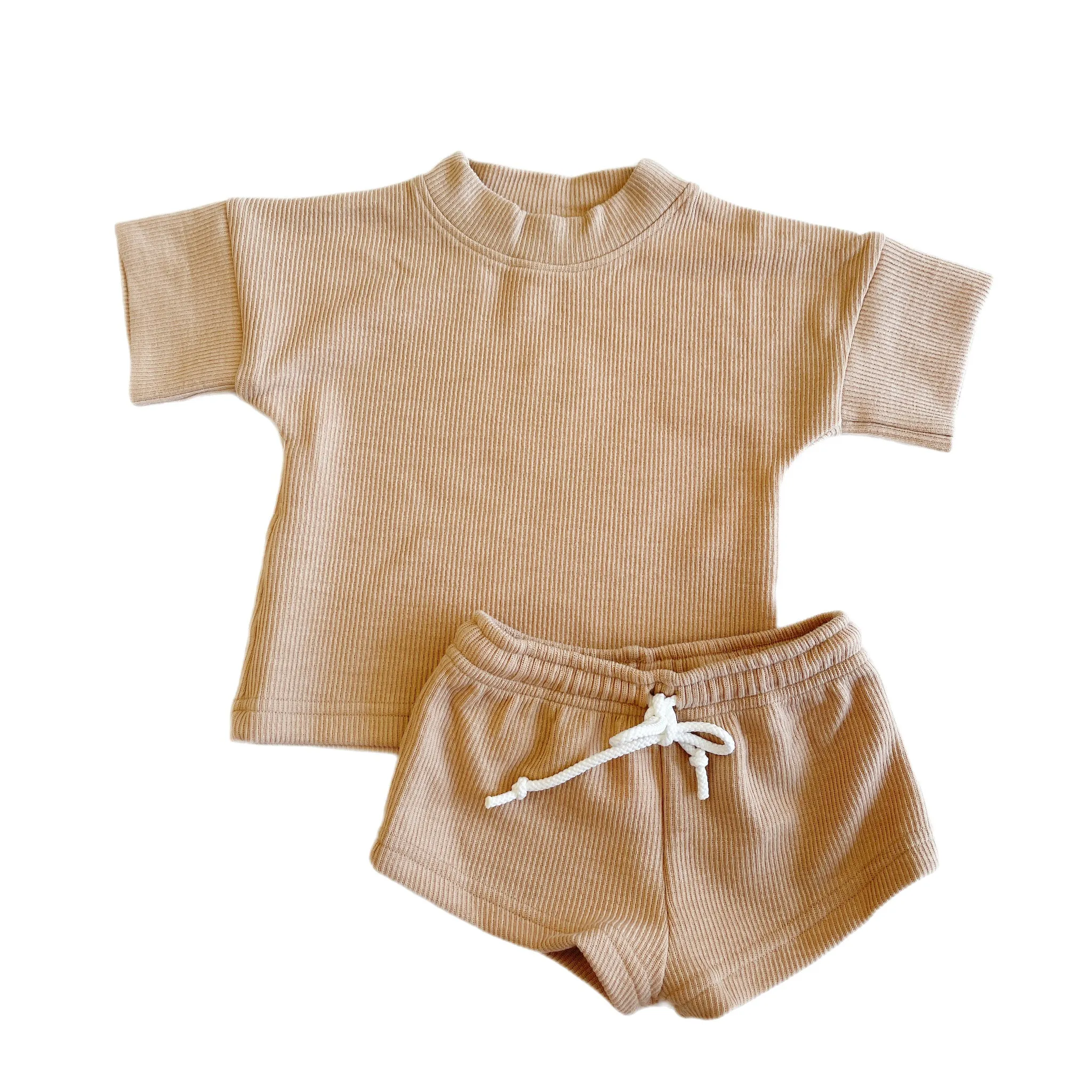 Tan Simple Sweater Set