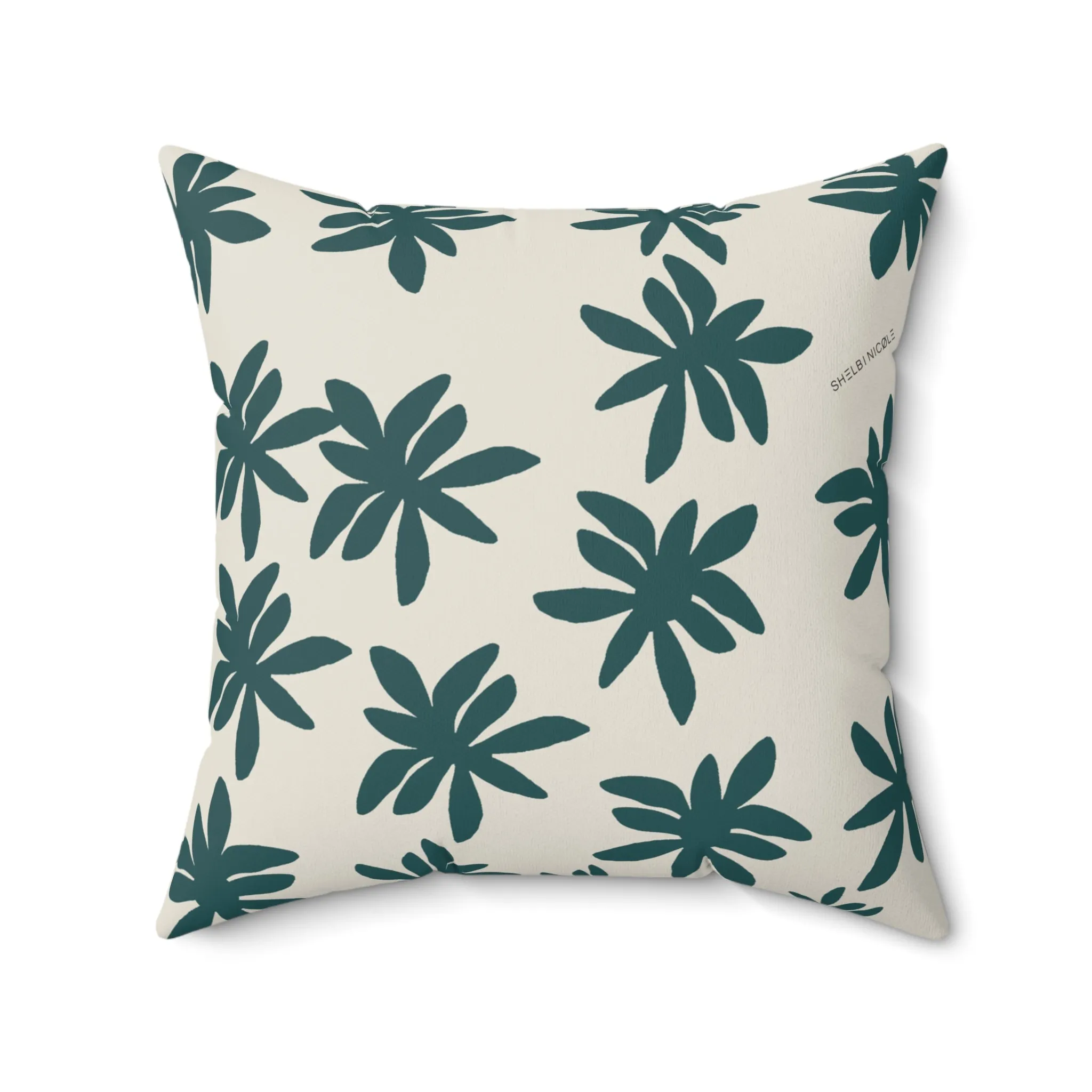 Teal & White Throw Pillow by Shelbi Nicole