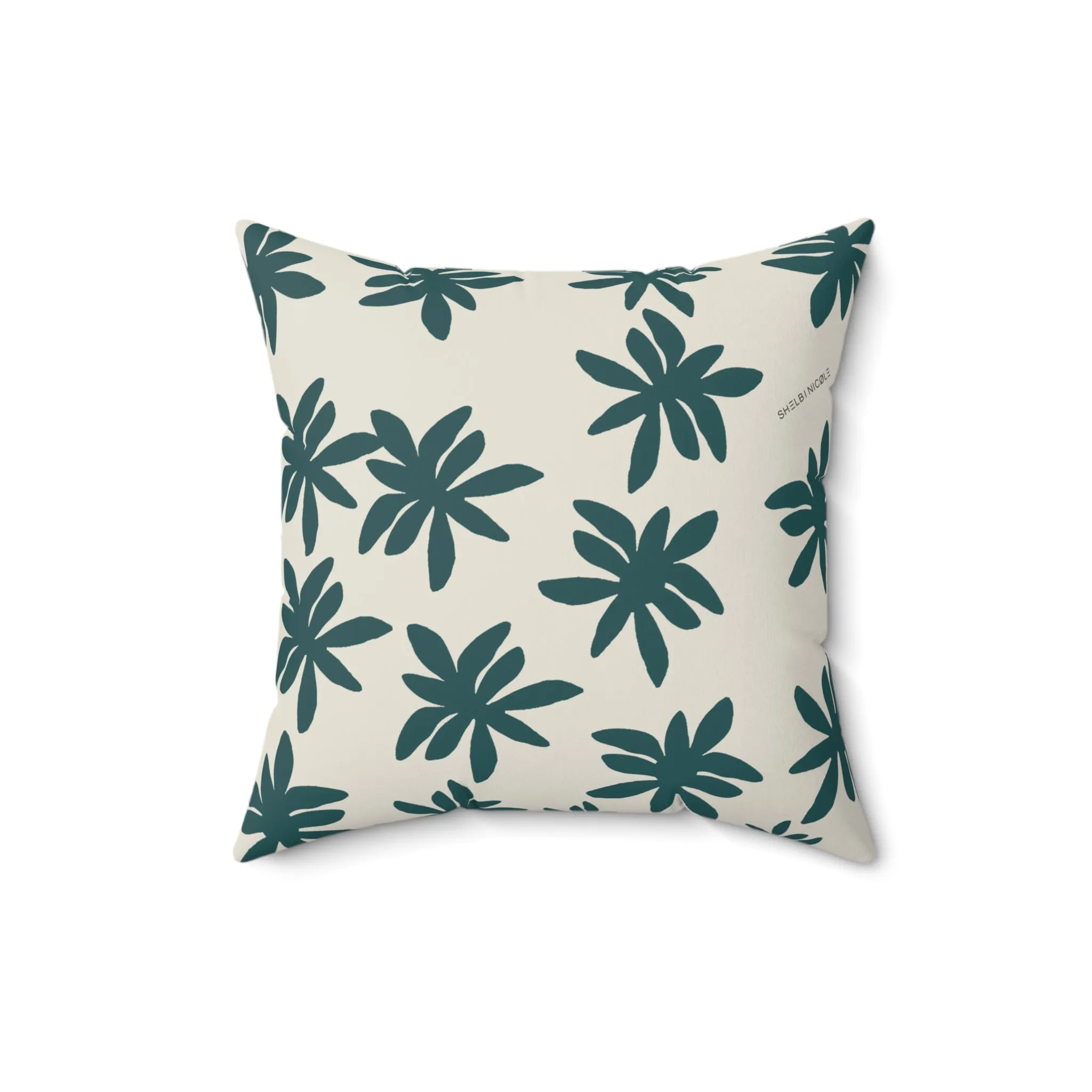 Teal & White Throw Pillow by Shelbi Nicole