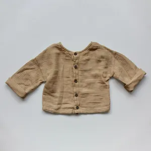 The Button Back Top - Camel