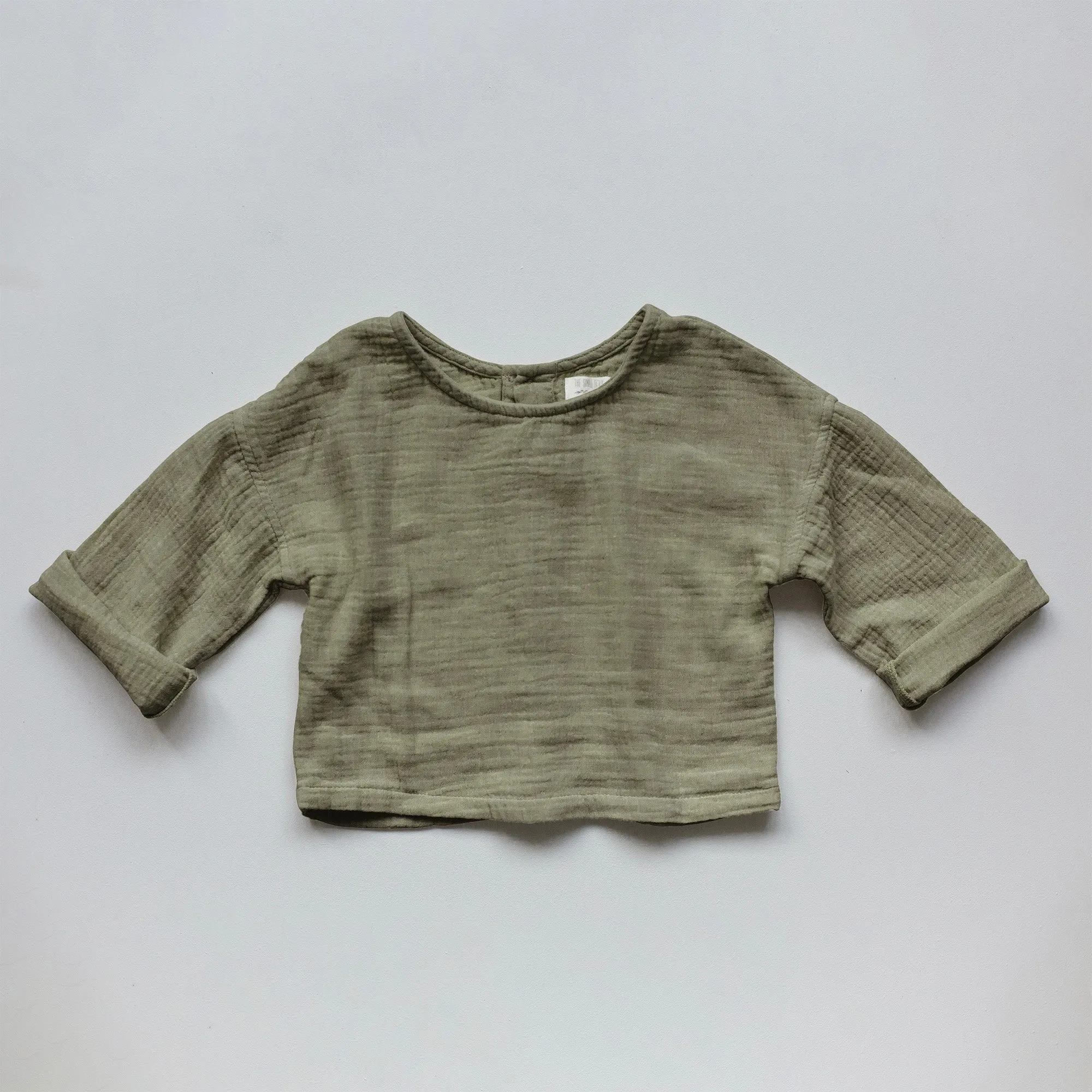 The Button Back Top - Sage