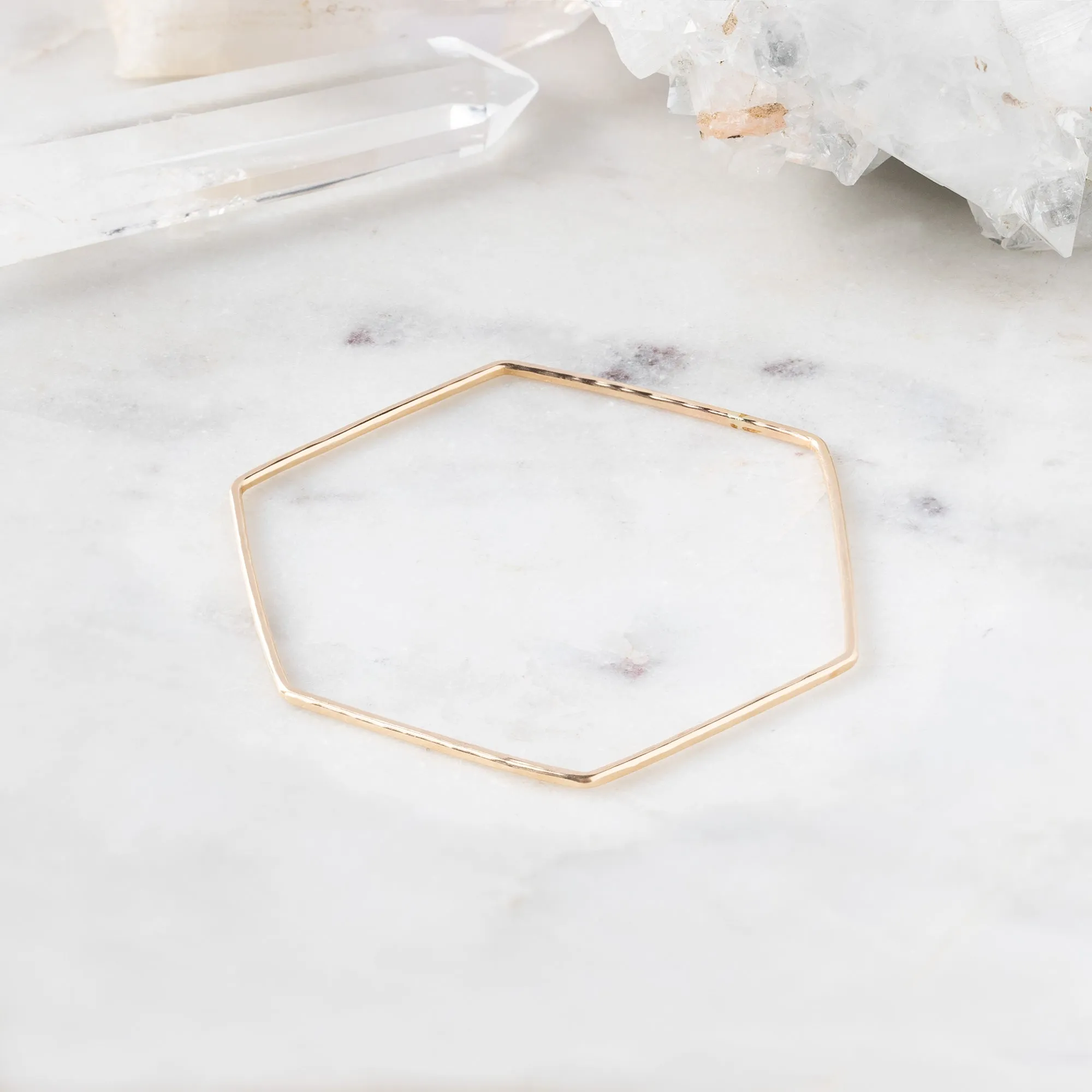 The Hex Stacking Bangle | Yellow Gold Filled