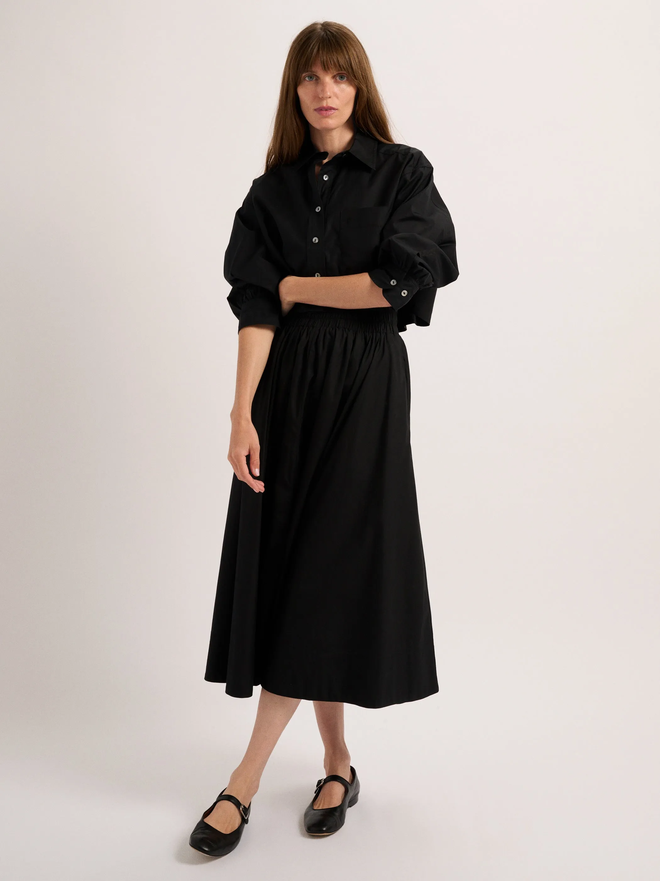 The Leuka Cropped Button-Up in Cotton Poplin