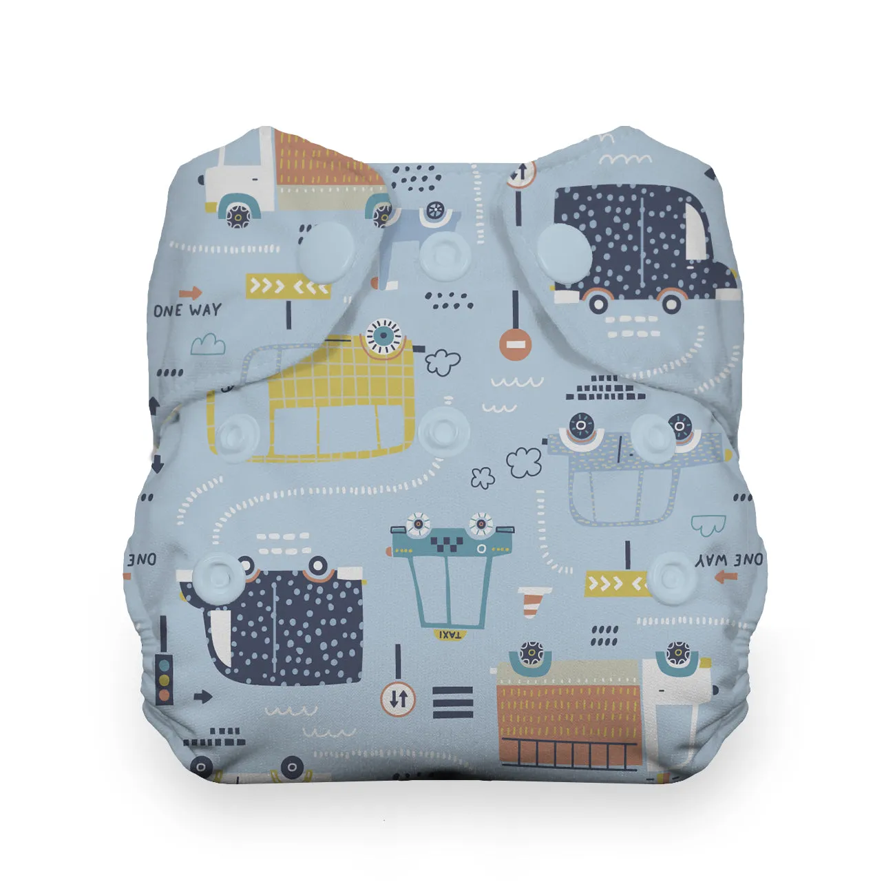 Thirsties - Traffic Jam - Snap, Natural - Newborn All-in-One