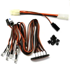 TL-005 1/10 Scale Racing Car Truck Body Shell 10 LED Light Kit 6v JR Tamiya