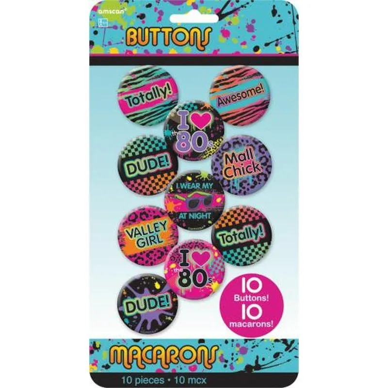 Totally 80s Buttons