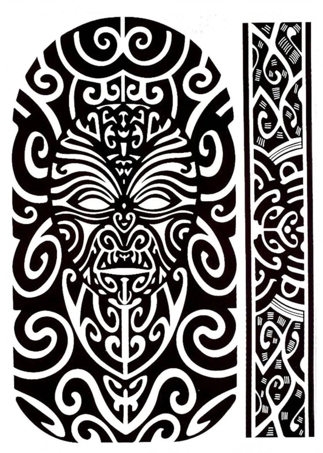 Tribal Polynesian Transparent Printable Large Temporary Tattoo - Custom Digital Download Design - DIY Full Sleeve Tattoo Art