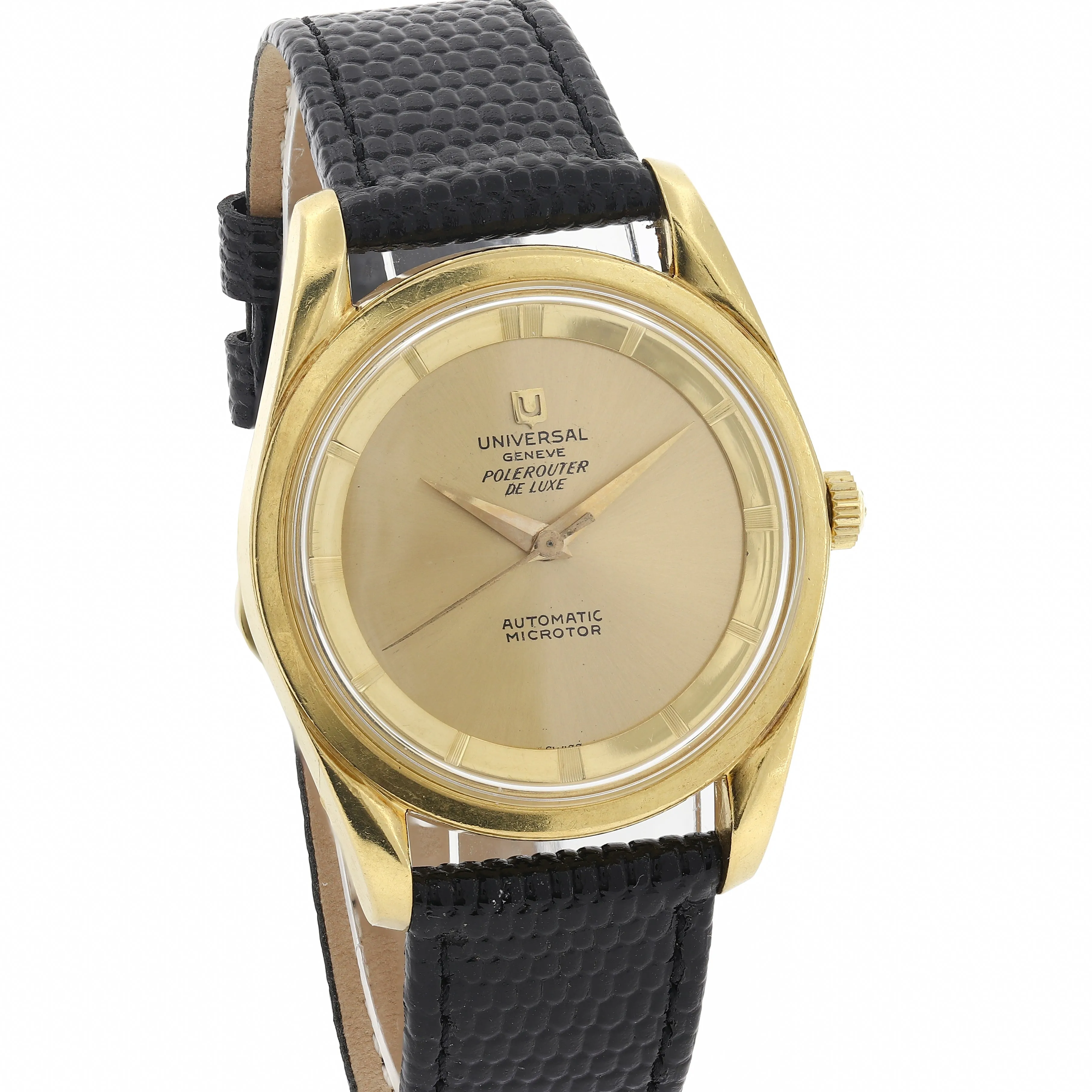 Universal Genève Polerouter De Luxe Cal. 215 Microtor 1956 18k Yellow Gold 34 mm