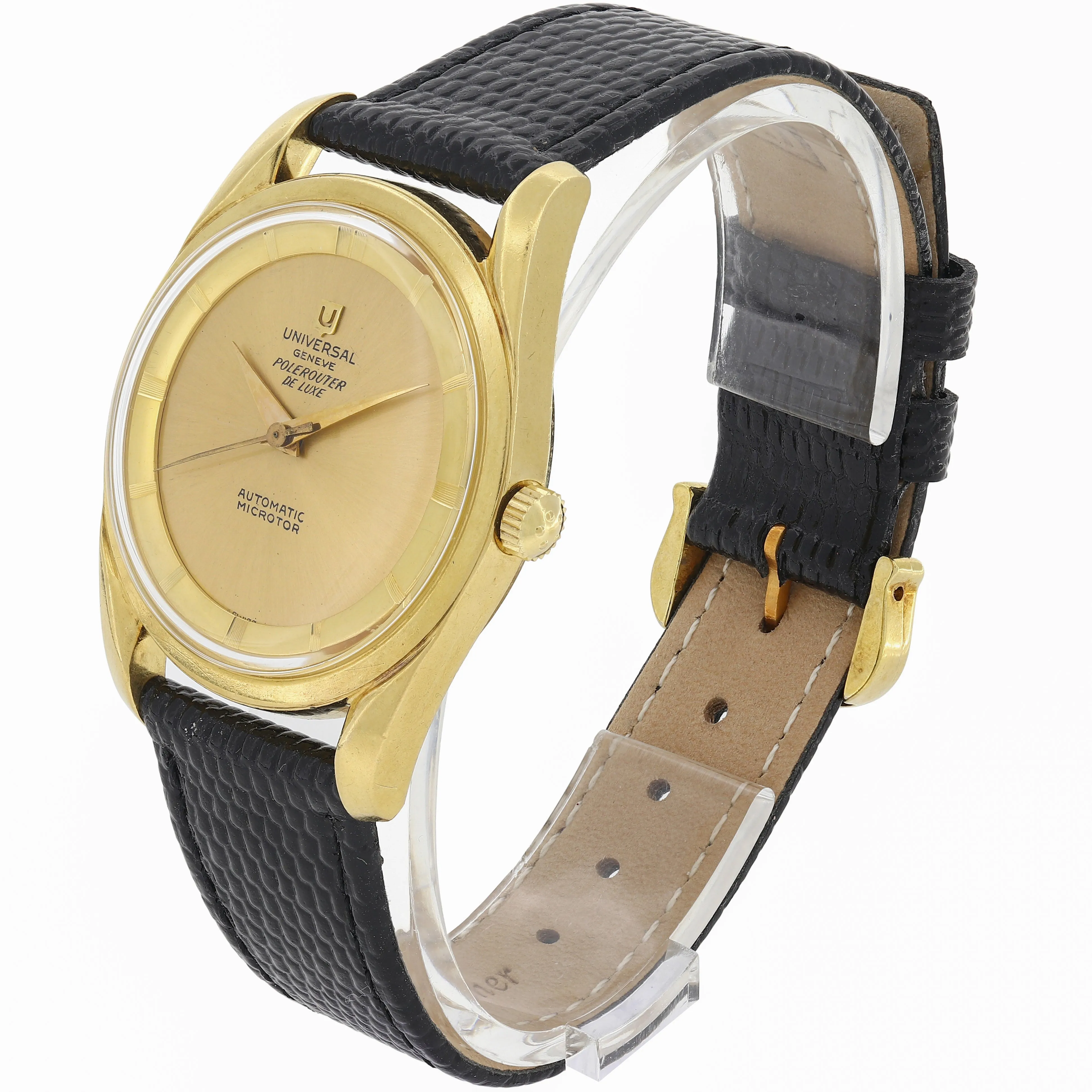 Universal Genève Polerouter De Luxe Cal. 215 Microtor 1956 18k Yellow Gold 34 mm