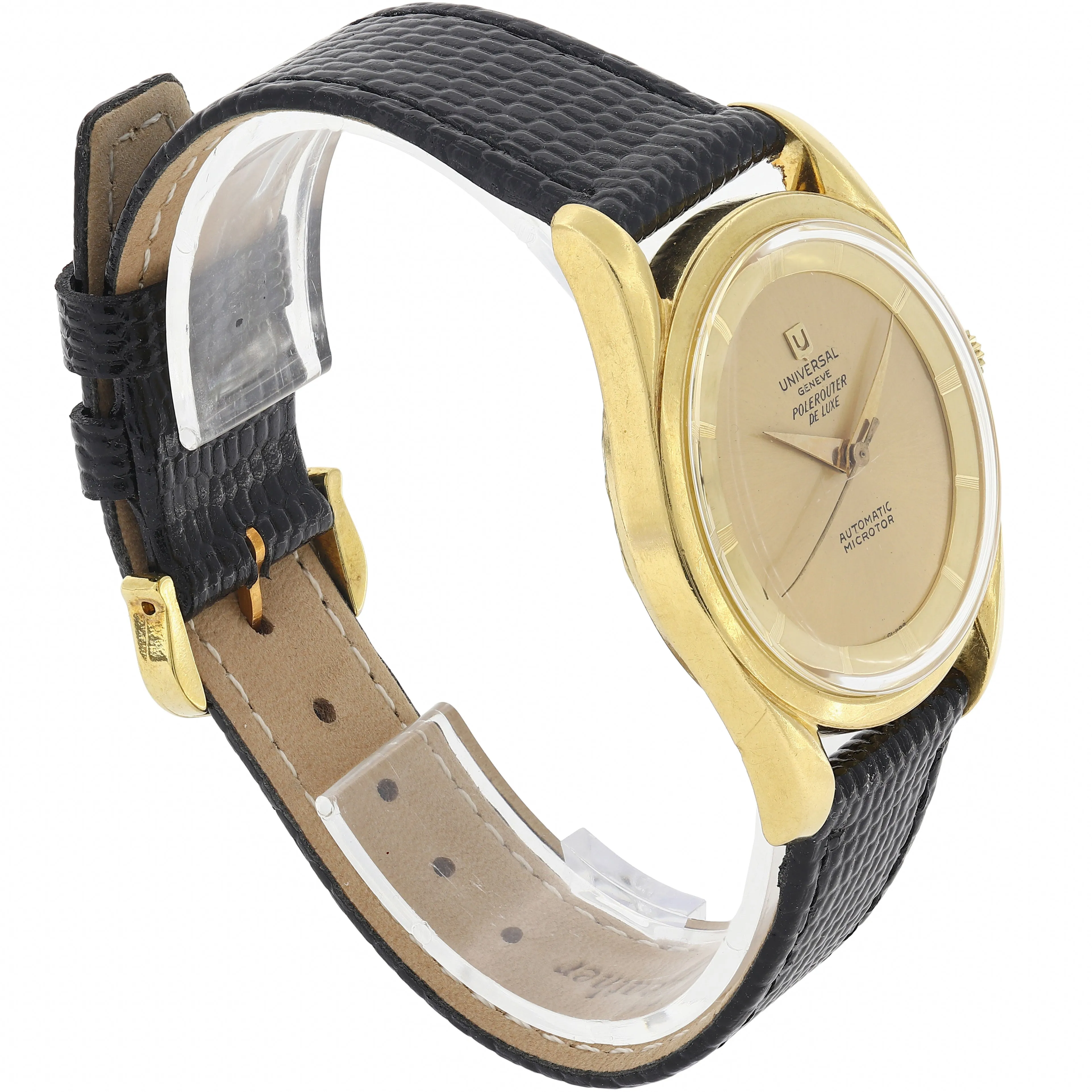 Universal Genève Polerouter De Luxe Cal. 215 Microtor 1956 18k Yellow Gold 34 mm
