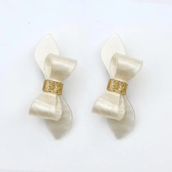 VAL-Rosane Bow Glitter Color  Snap Clips