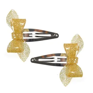 VAL-Rosane Bow Glitter Color  Snap Clips