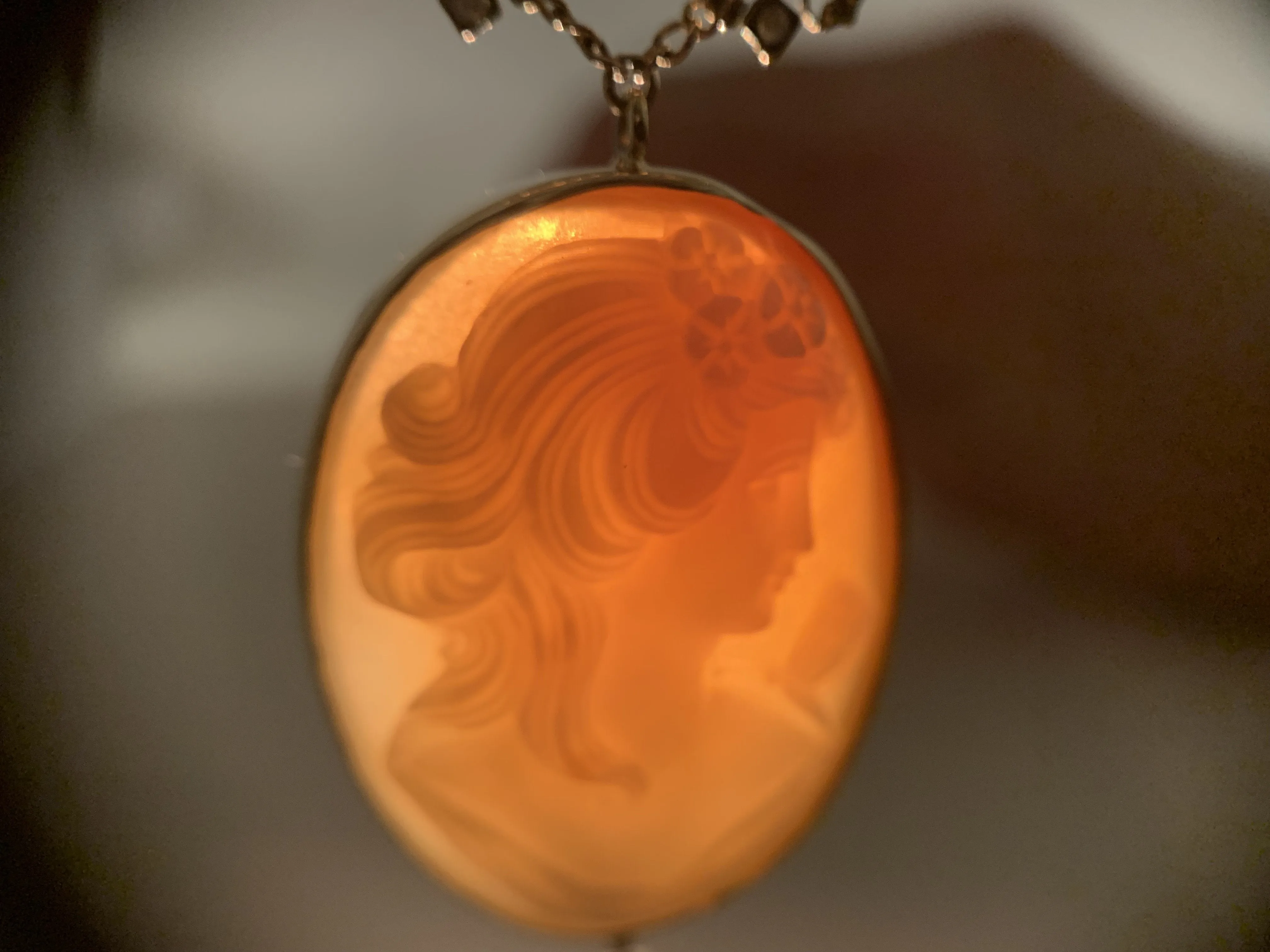 Victorian Cameo and Seed Pearl Necklace