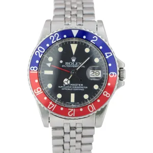 Vintage 1966 Rolex GMT-Master GILT ERA Matte Dial Pepsi Blue Red Watch 1675