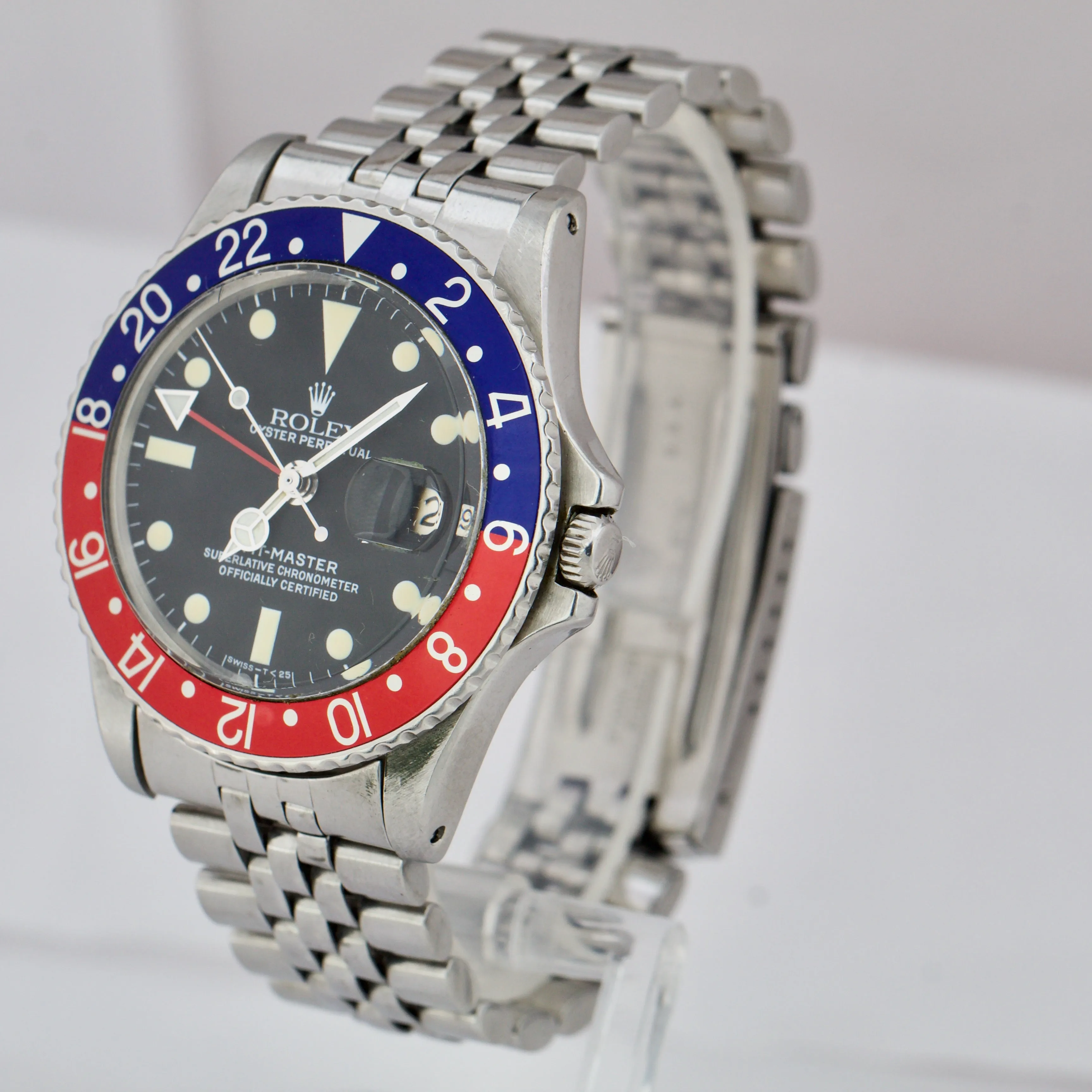 Vintage 1966 Rolex GMT-Master GILT ERA Matte Dial Pepsi Blue Red Watch 1675
