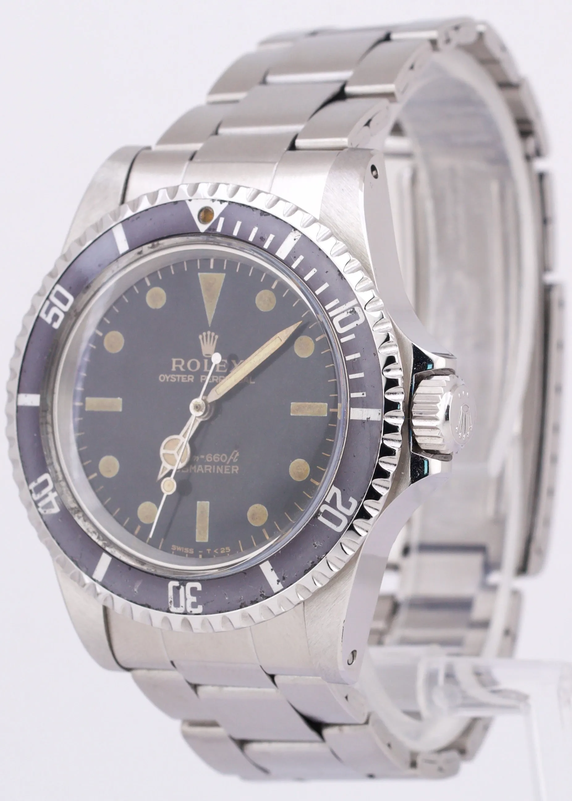 VINTAGE 1966 Rolex Submariner No-Date GILT DIAL 40mm Steel Automatic 5513 Watch