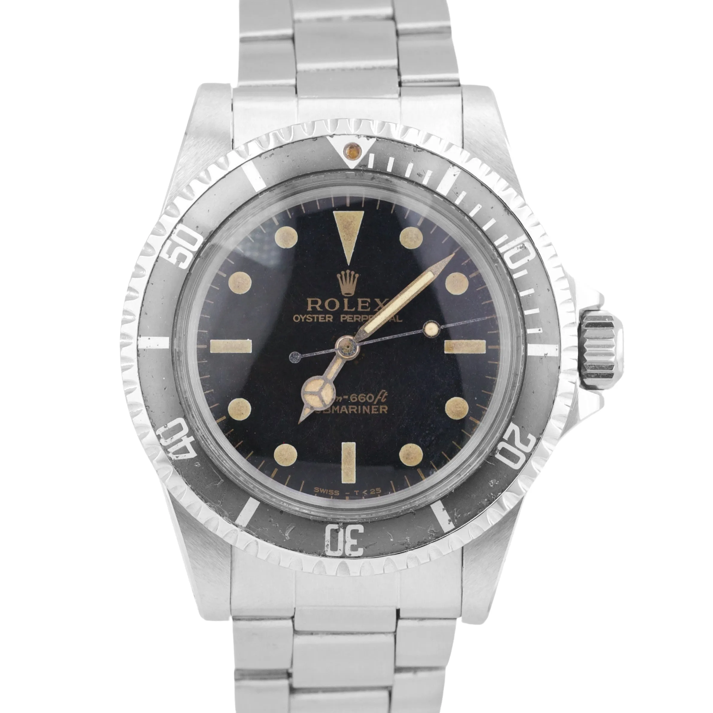 VINTAGE 1966 Rolex Submariner No-Date GILT DIAL 40mm Steel Automatic 5513 Watch