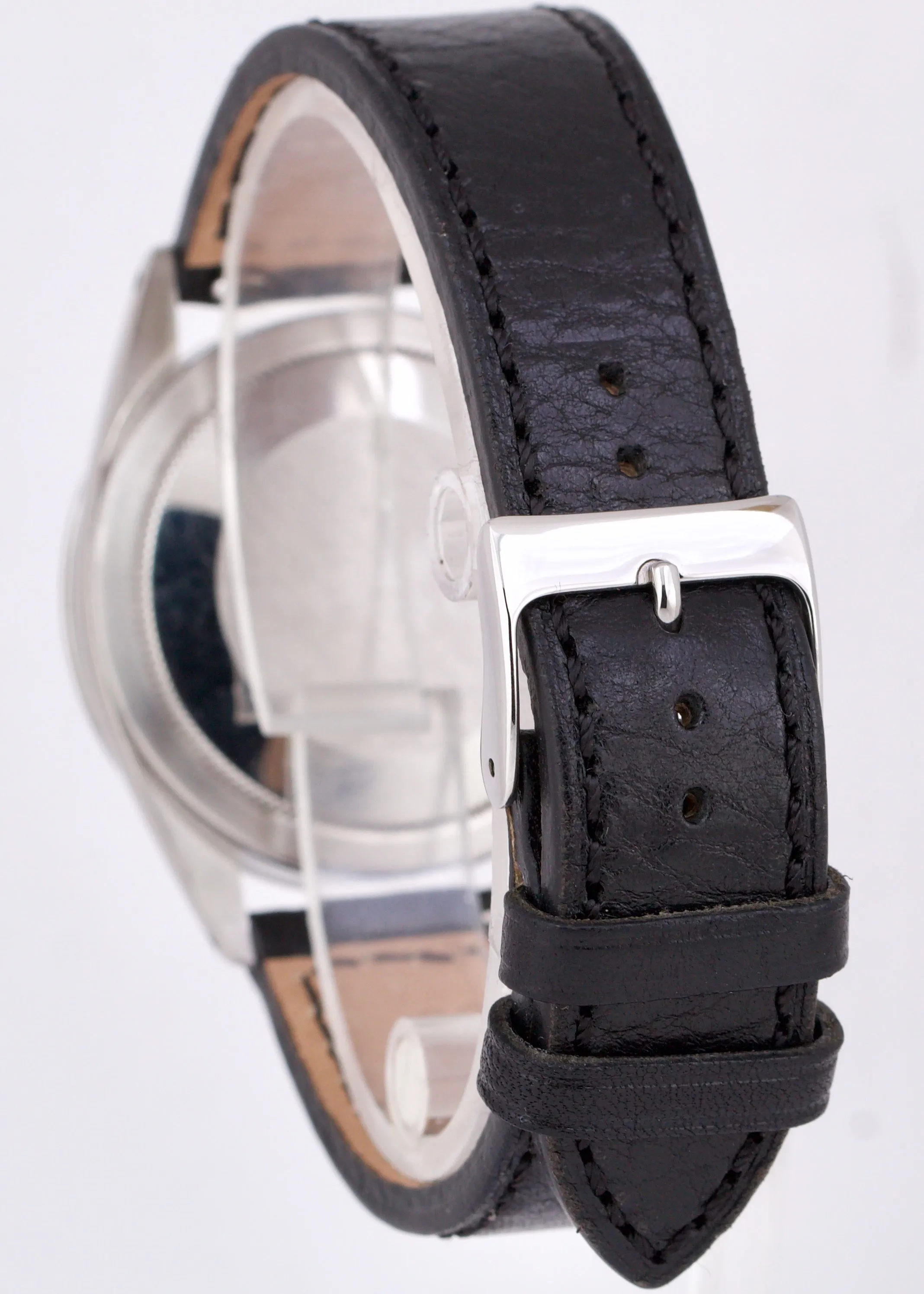VINTAGE 1975 Rolex Explorer Stainless Steel Black 36mm 3-6-9 Leather 1016 Watch