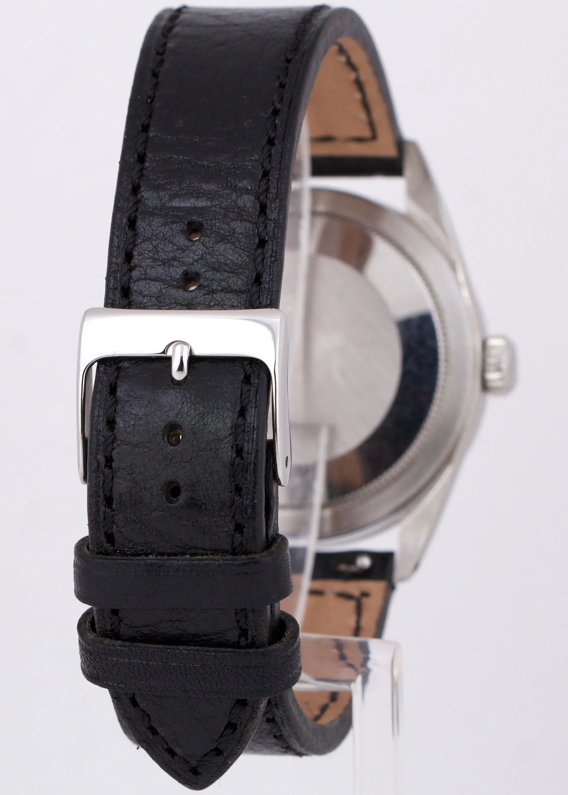 VINTAGE 1975 Rolex Explorer Stainless Steel Black 36mm 3-6-9 Leather 1016 Watch