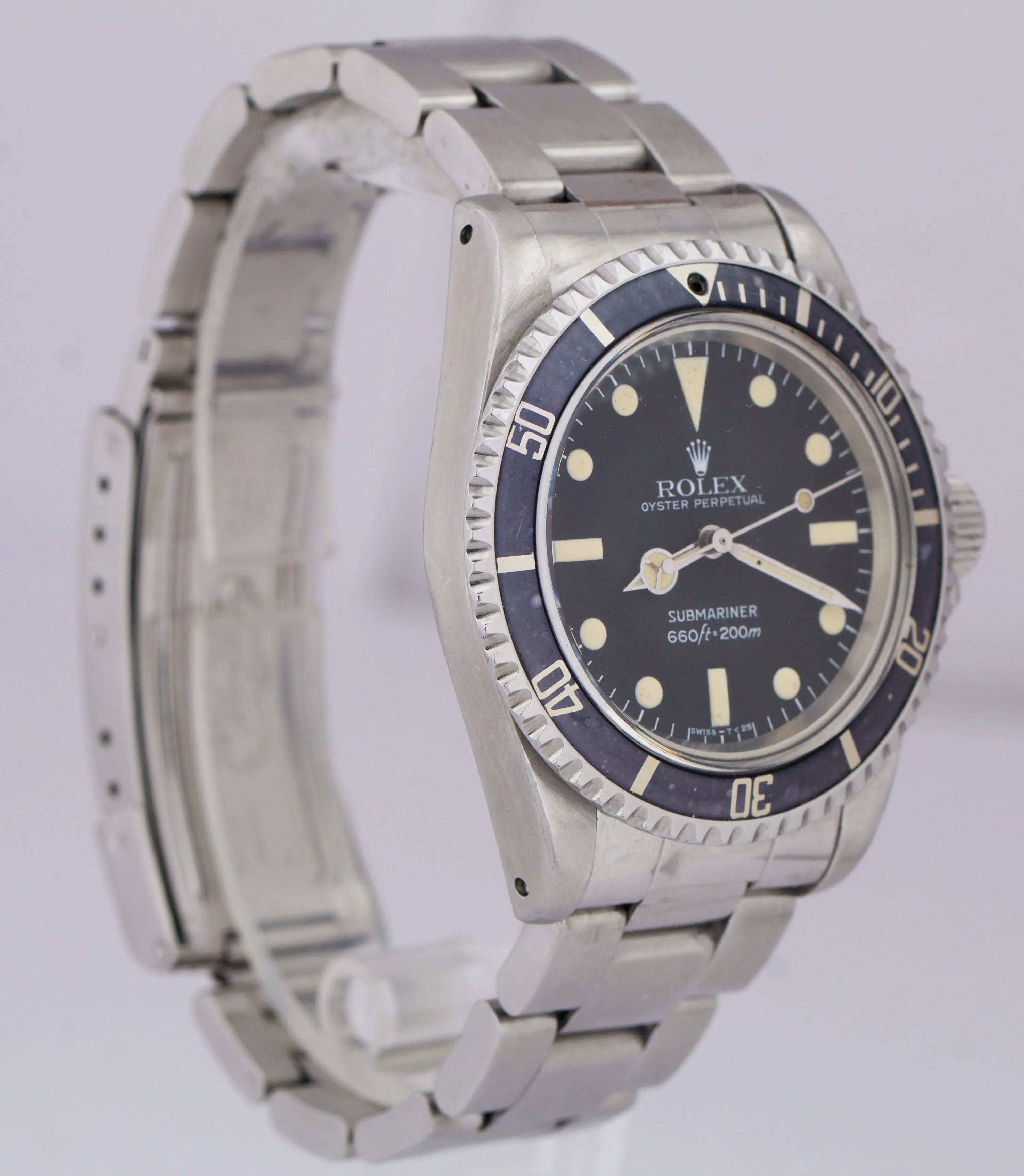 Vintage 1983 Rolex Submariner No-Date 7.3x MAXI Dial MKV MK5 Patina Watch 5513