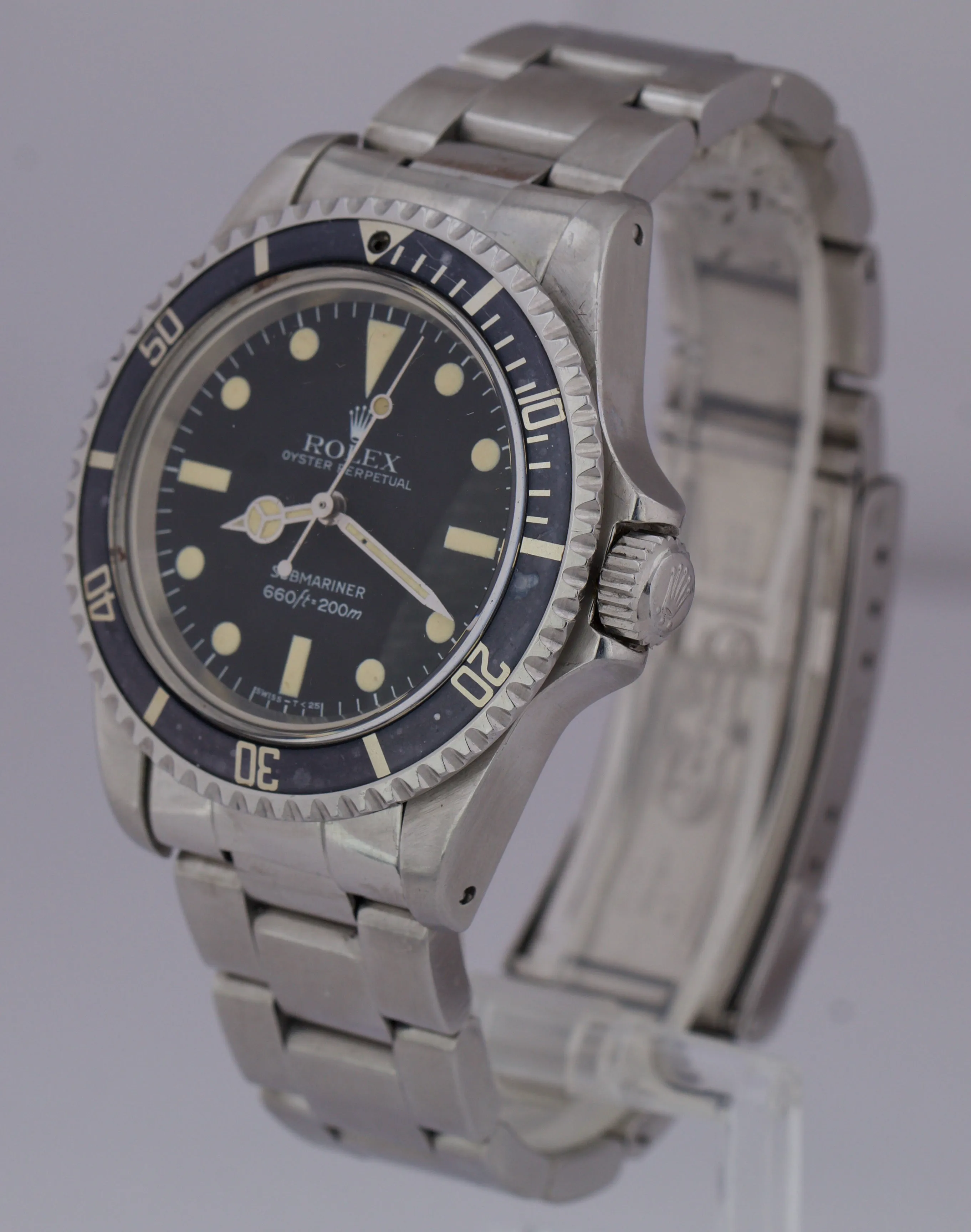 Vintage 1983 Rolex Submariner No-Date 7.3x MAXI Dial MKV MK5 Patina Watch 5513