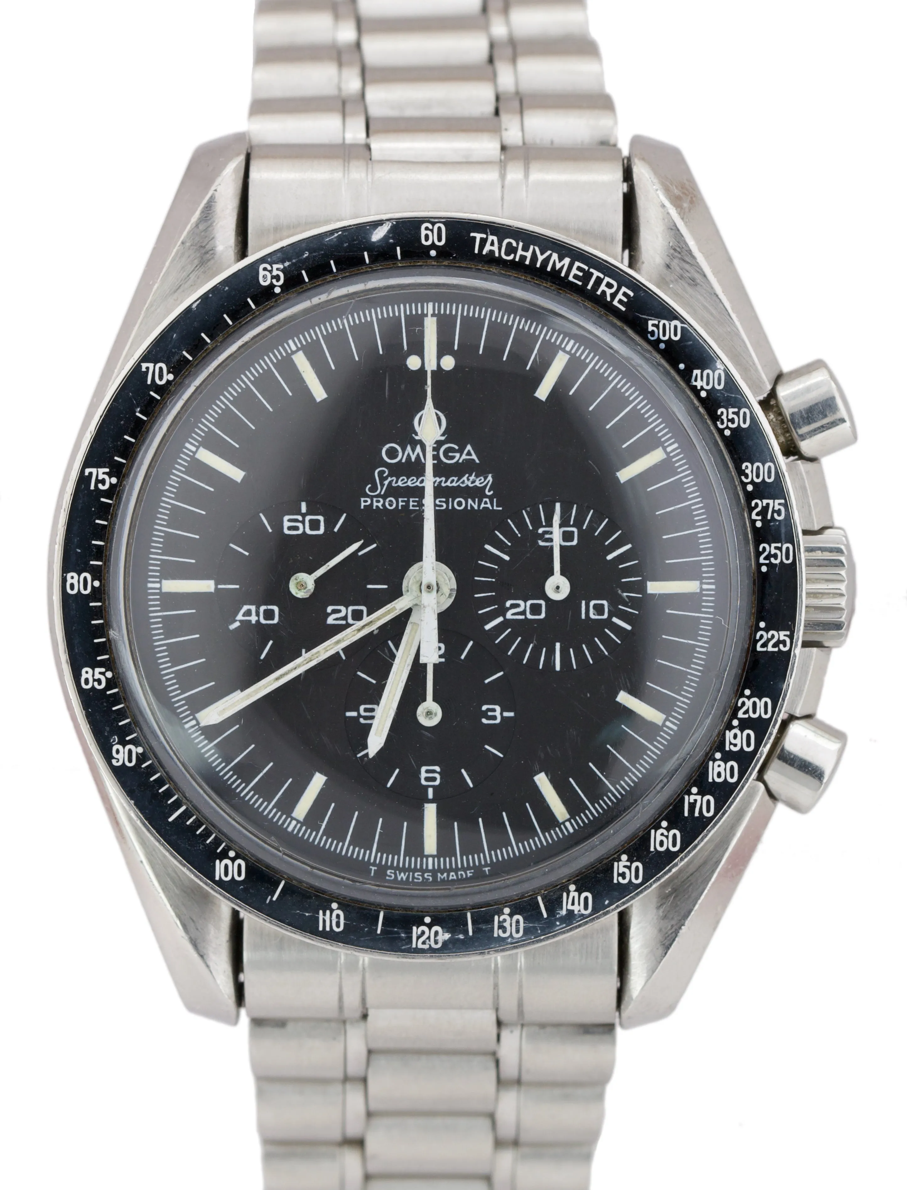 Vintage 1984 Omega Speedmaster Black 42mm PATINA 145.022 Stainless Steel Watch