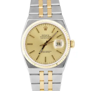 Vintage 1986 Rolex Oysterquartz DateJust Two-Tone Yellow Gold Integral 17013