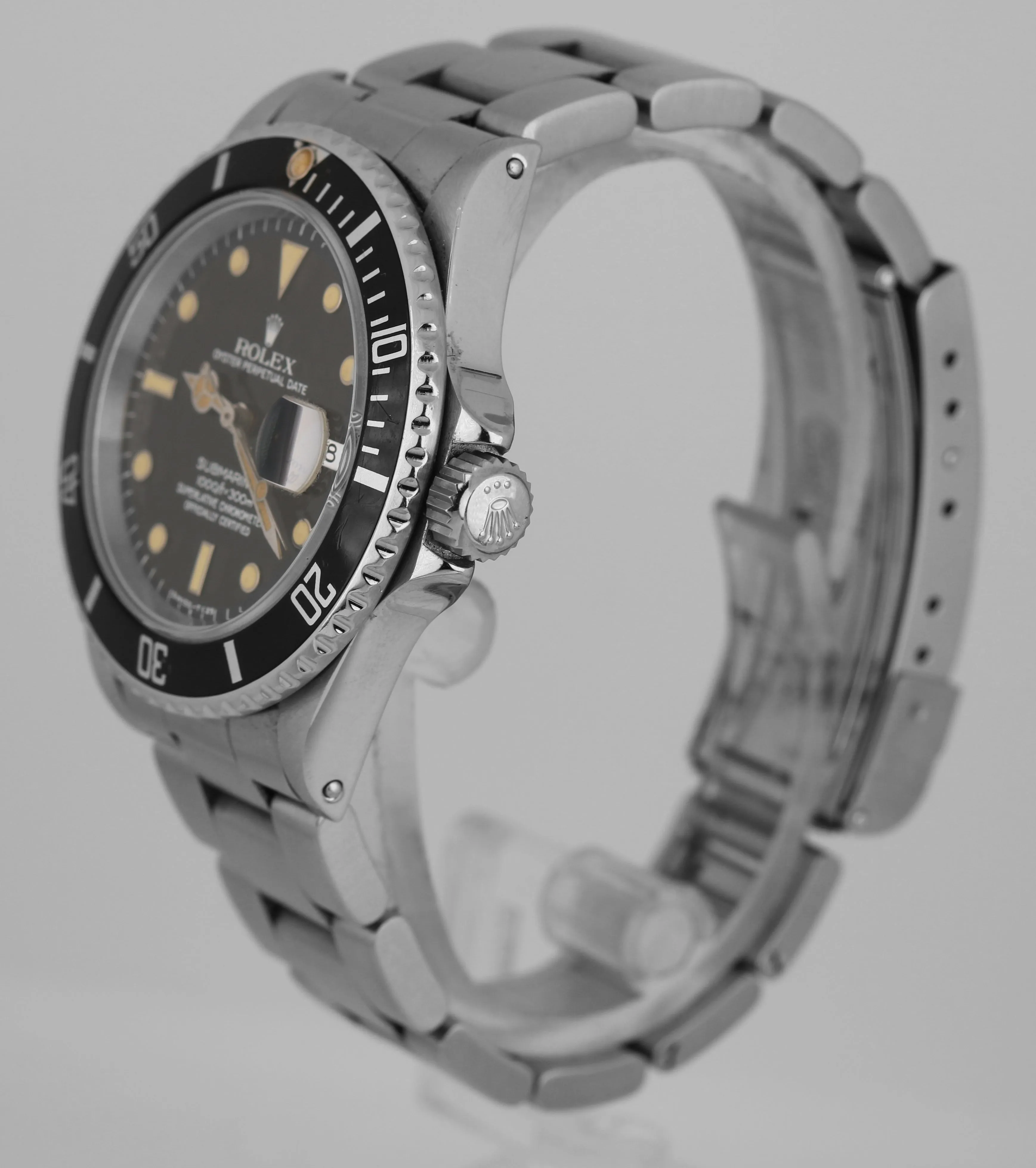 Vintage 1987 Rolex Submariner Date 16800 PUMPKIN PATINA SPIDER DIAL 40mm Watch