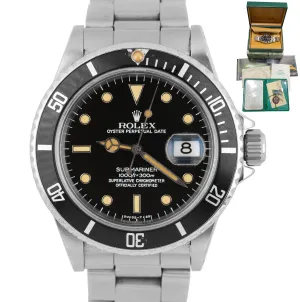 Vintage 1987 Rolex Submariner Date 16800 PUMPKIN PATINA SPIDER DIAL 40mm Watch