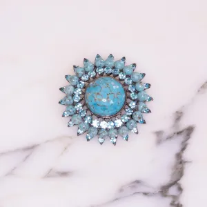 Vintage Faux Turquoise Stone Gemstone Oval Brooch