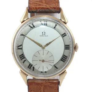 Vintage Omega 18k Yellow Gold Manual Wind Cal. 265 38mm Roman Dial Watch