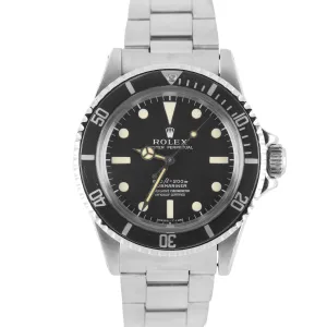 Vintage Rolex Submariner Stainless Steel Matte Cream Black Dial 40mm 5512 Watch