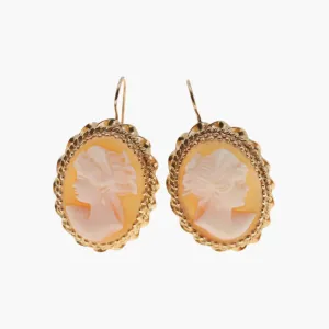 Vintage Shell Cameo Earrings