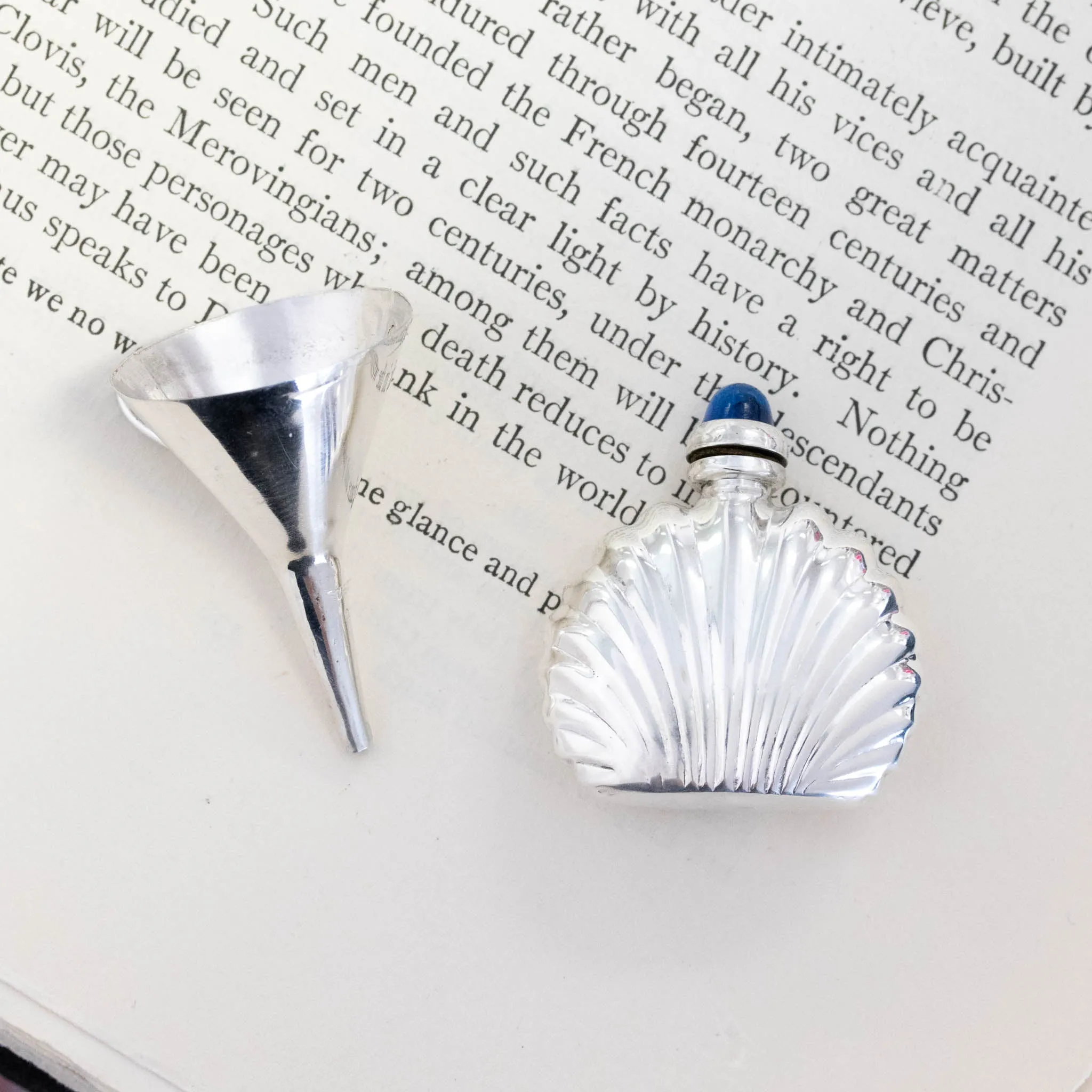 Vintage Sterling Shell Perfume Bottle